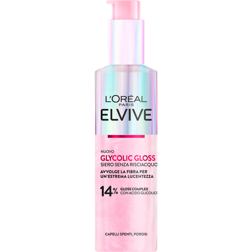Elvive Glycolic Gloss Siero Senza Risciacquo Capelli Spenti, Porosi 150 Ml