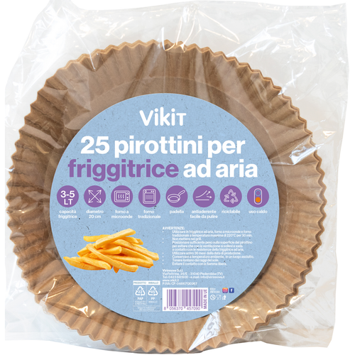 Vikit 25 Pirottini Con Diametro 20 Centimetri E 4 Centimetri Di Altezza Per Friggitrce Ad Aria Con C