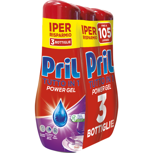 Pril Lavastoviglie Power Gel Tuttoin1 Classico 630 Ml 3 Pezzi Da 35 Lavaggi 1890 Ml