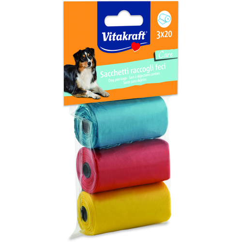 Vitakraft Dog Sacchetti Raccogli Feci 3 Rotoli Da 20 Sacchetti