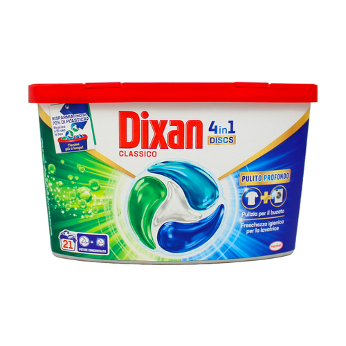 Dixan Discs Detersivo Bucato Lavatrice 4in1 Classico 21 Lavaggi