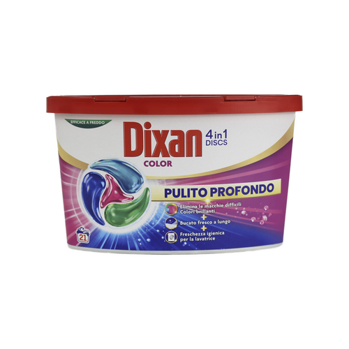 Dixan Discs Detersivo Bucato Lavatrice Color 4in1 21 Lavaggi