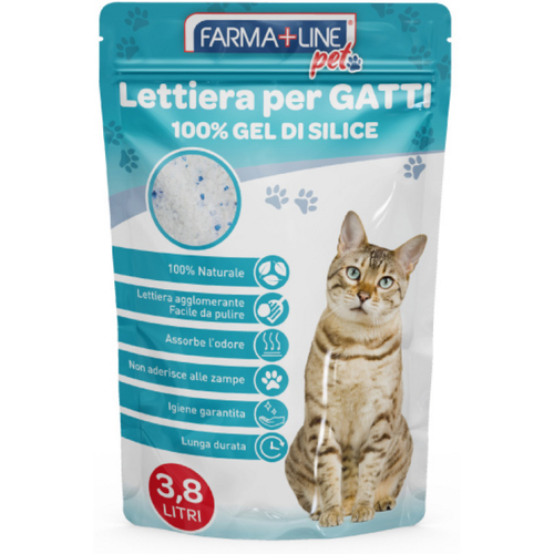 Farmaline Pet Lettiera Per Gatti In Gel Di Silice Inodore 3,8 Lt