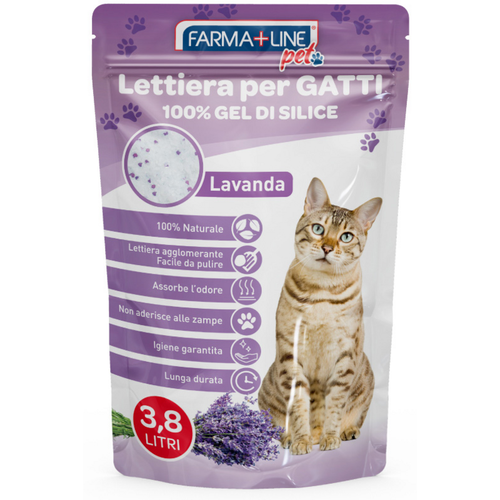 Farmaline Pet Lettiera Per Gatti In Gel Di Silice Lavanda 3,8 Lt