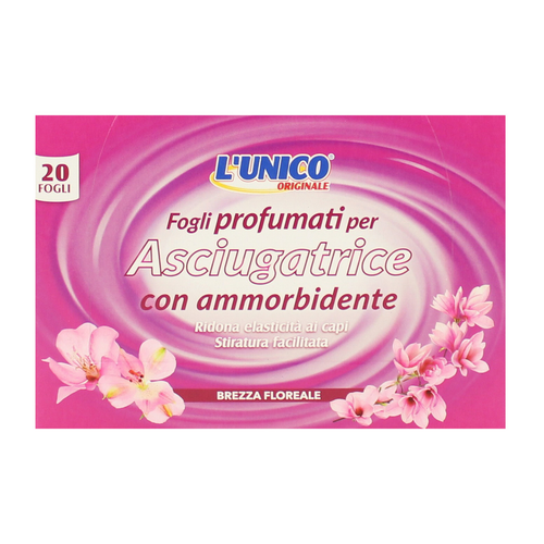 L'unico Originale 20 Fogli Profumati Brezza Floreale Per Asciugatrice Con Ammorbidente