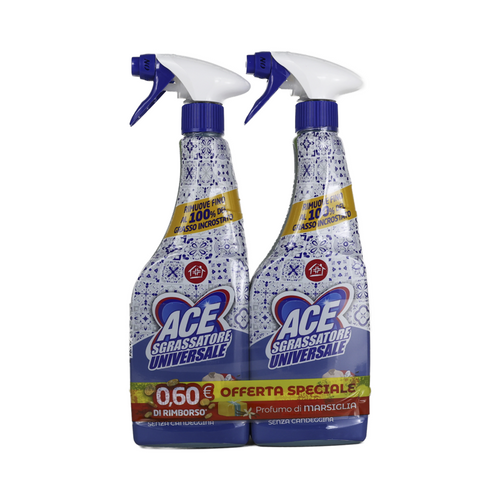 Ace Spray Sgrassatore Universale Marsiglia 2 Pezzi Da 600 Ml