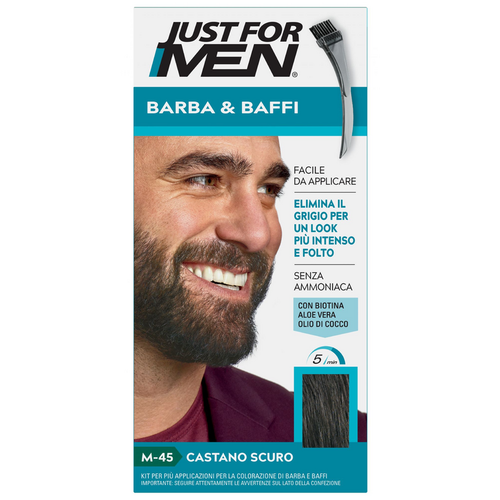 Just For Men Colorante Barba & Baffi Senza Ammoniaca M-45 Castano Scuro