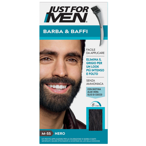 Just For Men Colorante Barba & Baffi Senza Ammoniaca M-55 Nero