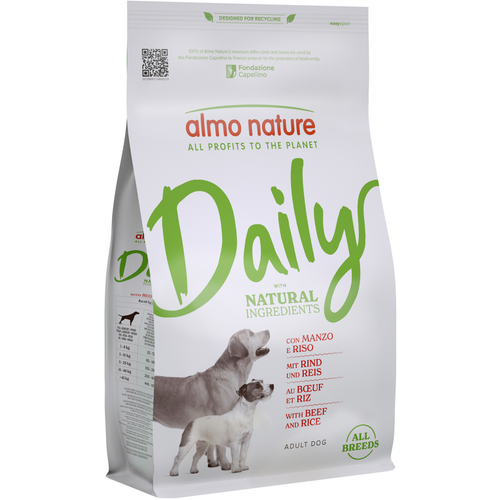 Almo Nature Cane Daily Natural Manzo E Riso Sacco 1,2 Kg Per Tutte Le Taglie