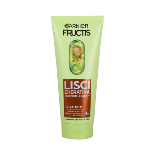 Fructis Shampoo Lisci Cheratina Capelli Crespi, Secchi E Spenti Tubo 200 Ml