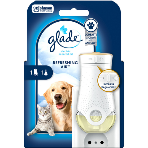 Glade Pet Electric Oil Diffusore + Ricarica Refreshing Air 20 Ml