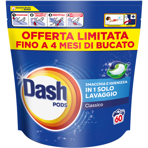 Dash Ecodosi Detersivo Bucato Lavatrice Classico 60 Pods