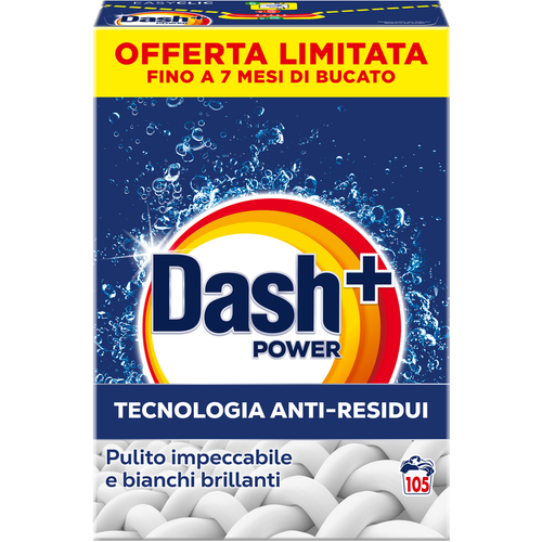 Dash Power Detersivo Polvere Bucato Lavatrice Fusto 105 Misurini