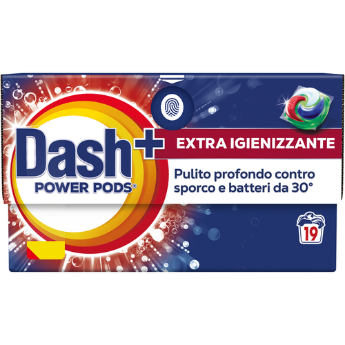 Dash Power Ecodosi Extra Igienizzante Detersivo Bucato Lavatrice 19 Pods