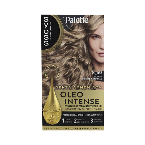 Syoss By Palette Oleo Intense Senza Ammoniaca Colorazione Permanente Con Olio 8-50 Biondo Cenere Nat…