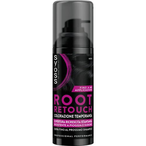 Syoss Palette Root Retoucher Spray Colorazione Temporanea Nero 120 Ml