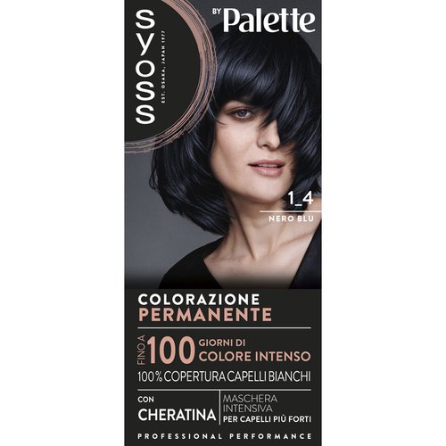 Syoss By Palette Colorazione Permanente Con Cheratina 1-4 Nero Blu