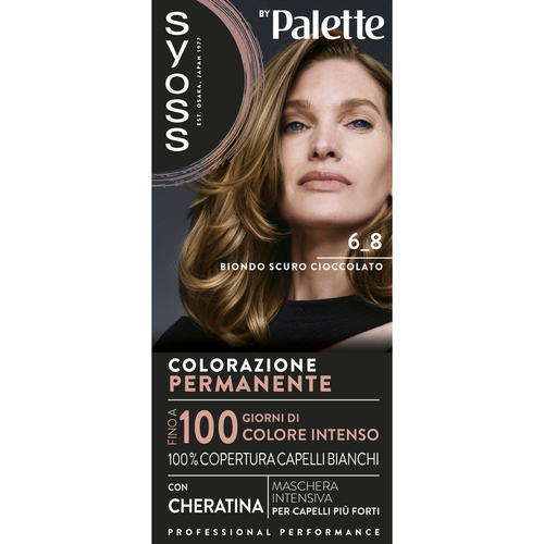 Syoss By Palette Colorazione Permanente Con Cheratina 6-8 Biondo Scuro Cioccolato