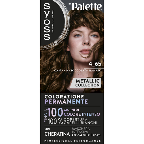 Syoss By Palette Colorazione Permanente Con Cheratina Metallic Collection 4-65 Castano Cioccolato Ra…