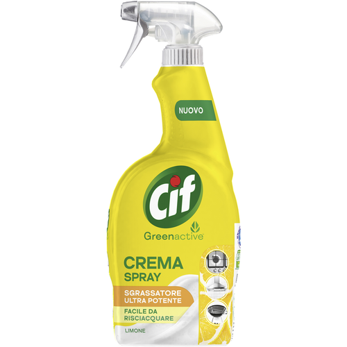 Cif Spray Crema Green Active Sgrassatore Limone 650 Ml