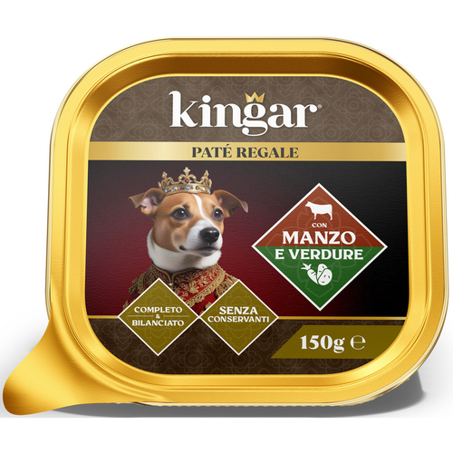 Kingar Dog Pate' Manzo Verdure Vaschetta 150 Grammi
