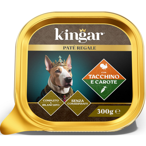 Kingar Dog Pate' Tacchino Carote Vaschetta 300 Grammi