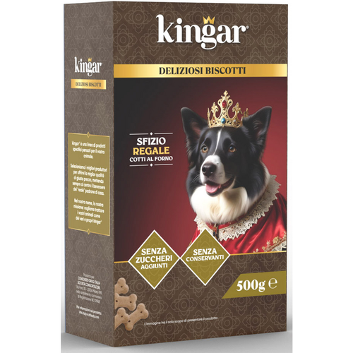 Kingar Dog Snack Deliziosi Biscotti Cotti Al Forno 500 Grammi