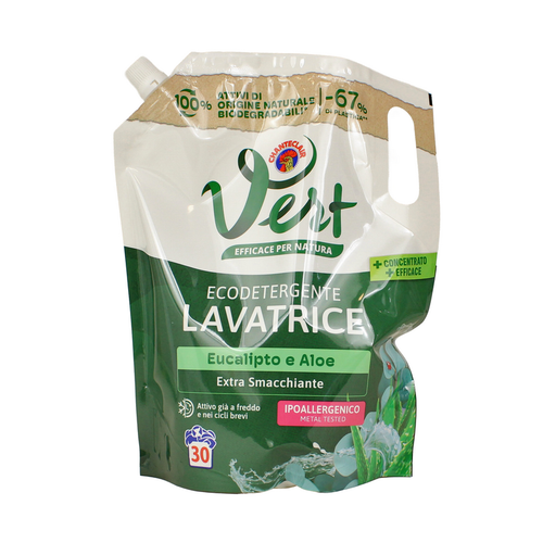 Chanteclair Vert Lavatrice Detersivo Ecodetergente Eucalipto E Aloe Extra Smacchiante Busta 30 Lavag