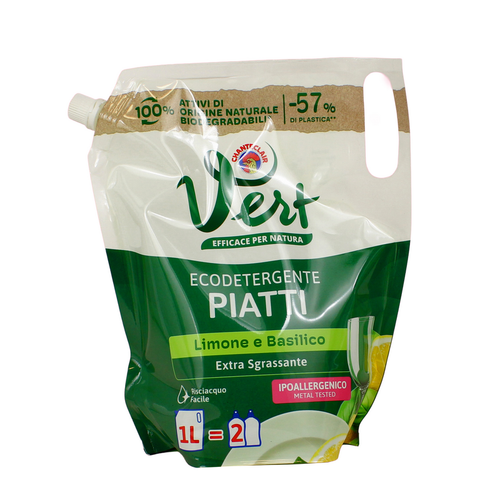 Chanteclair Vert Piatti Ecodetersivo Limone E Basilico Extra Sgrassante Busta 1 Lt