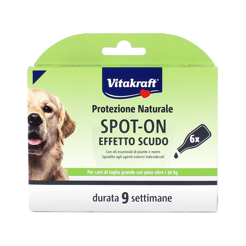 Vitakraft Spot-on Naturale Antiparassitario Per Cani Taglia Grande Peso Oltre 30 Kg 6 Fiale Durata 9