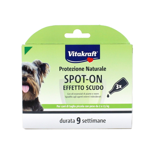 Vitakraft Spot-on Naturale Per Cani Taglia Piccola Da 12 A 15 Kg 3 Fiale Durata 9 Settimane