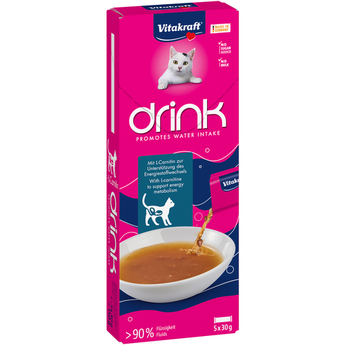 Vitakraft Cat Drink Salmone + Carnitina 5 X 30 Grammi