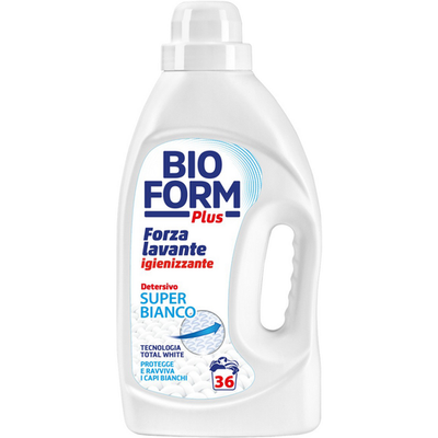 Bioform Plus Detersivo Liquido Bucato Lavatrice Igienizzante Super Bianco 36 Lavaggi