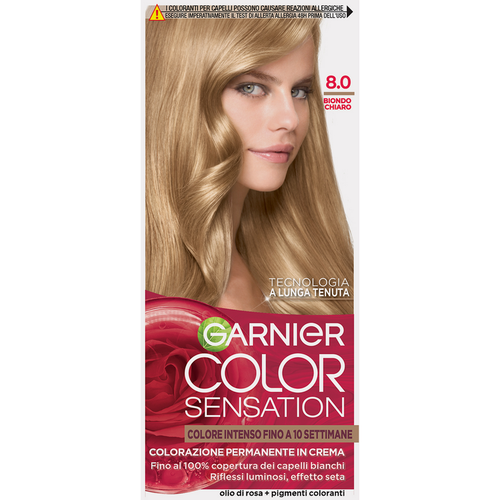 Garnier Color Sensation Colorazione Permanente In Crema 8.0 Biondo Chiaro