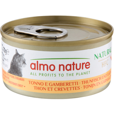 Almo Nature Natural Tonno - Gamberetti Per Gatto Lattina 70 Grammi