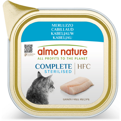 Almo Nature Complete Sterilised Merluzzo Per Gatto Vaschetta 85 Grammi