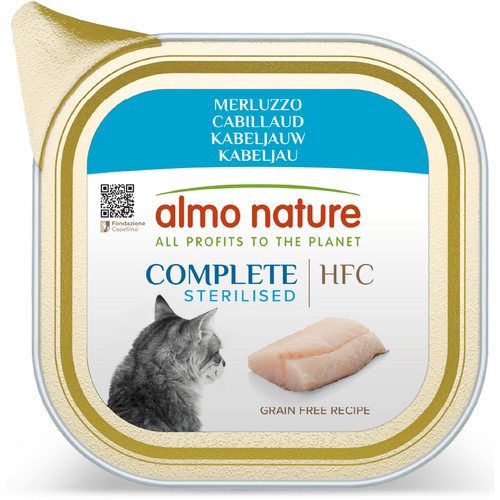 Almo Nature Complete Sterilised Merluzzo Per Gatto Vaschetta 85 Grammi