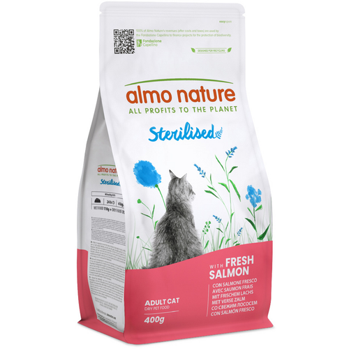 Almo Nature Sterilised Salmone Per Gatto Adulto Sacco 400 Grammi