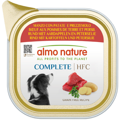 Almo Nature Complete Manzo Con Patate E Prezzemolo Per Cane Vaschetta 150 Grammi