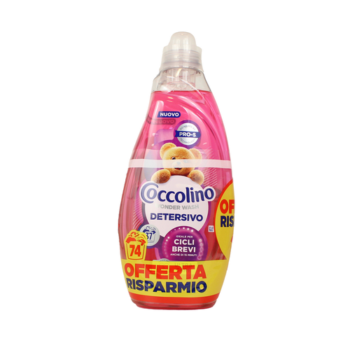 Coccolino Wonder Wash Ultra Care Detersivo Bucato Lavatrice 2 Pezzi Da 37 Lavaggi Da 1480 Ml