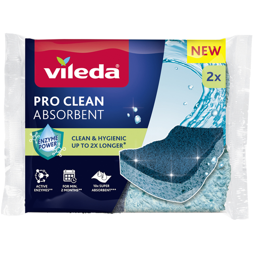 Vileda Pro Clean Absorbent Spugna 2 Pezzi