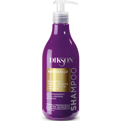 Dikson Antigiallo Shampoo Tonalizzante Capelli Bionsi, Grigi E Decolorati 500 Ml