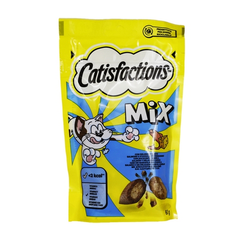 Catisfactions Croccantini Ripieni Con Delizioso Salmone E Stuzzicante Formaggio Busta 60 Grammi