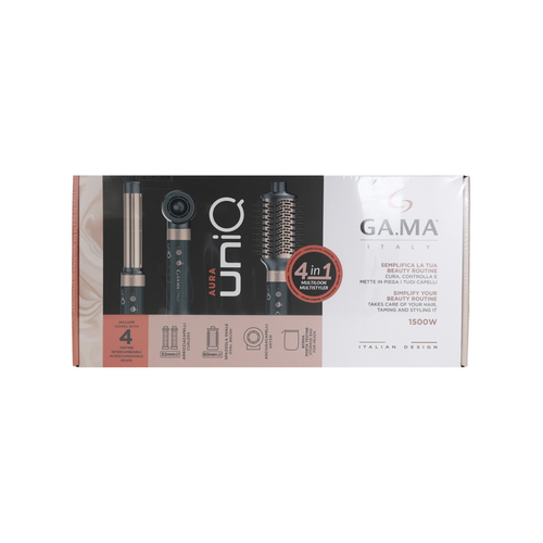 Gama Phon Uniq Aura 4in1 Asciugacapelli, Spazzola Ovale, 2 Arricciacapelli