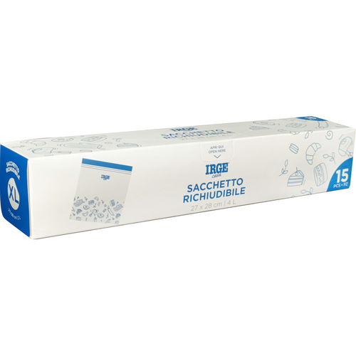 Irge Casa Busta Alimentare Richiudibile Con Zip 15 Pezzi 27x28 4 Litri