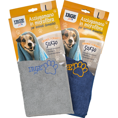 Irge Pet Asciugamano In Microfibra Per Animali Domestici 50x70 Colori Assortiti