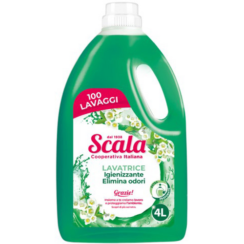 Scala Detersivo Liquido Bucato Lavatrice Igienizzante Elimina Odori 100 Lavaggi 4 Lt
