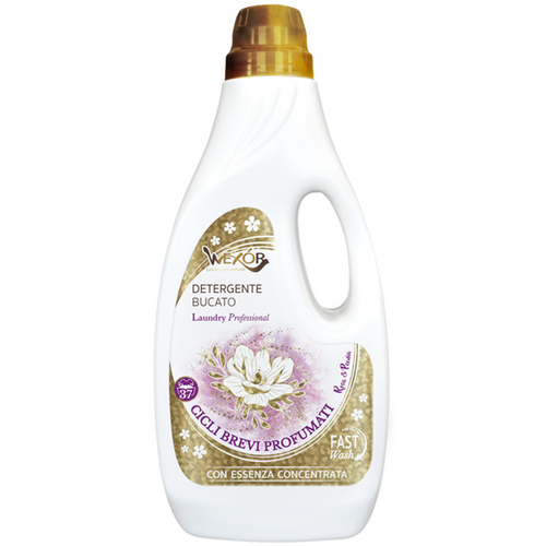 Wexor Detergente Bucato Liquido Lavatrice Cicli Brevi Rosa E Peonia 37 Lavaggi 1,5 Litri