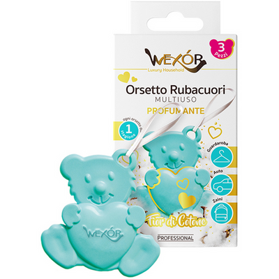 Wexor Profumatore Multiuso Profumante Armadi, Auto, Zaini Forma Di Orsetto 3 Pezzi