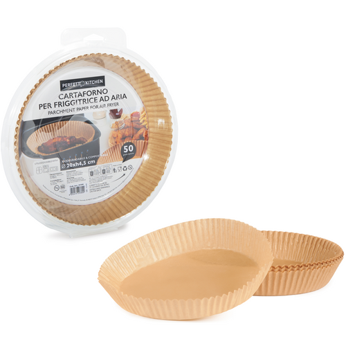 Perfetto Cartaforno Per Friggitrice Ad Aria Dm 20x4,5 H Biodegradabile Compostabile 50 Pezzi In Astu